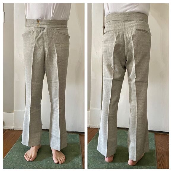 Vtg 70s Levi’s Sta-Prest Slacks gray patterned pants - Picture 1 of 7